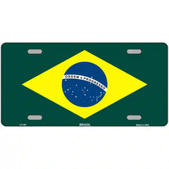 Brazil Flag Metal License Plate 12" x 6" (LP)