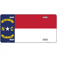 North Carolina State Flag Metal License Plate 12" x 6" (LP)