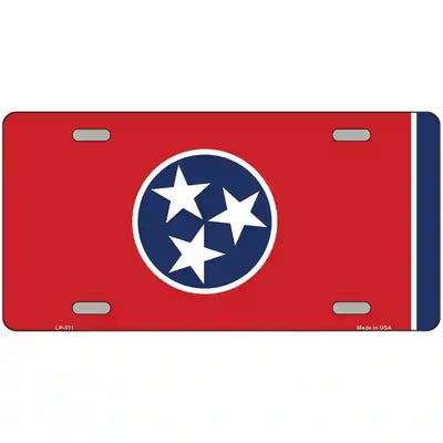Tennessee State Flag Metal License Plate 12