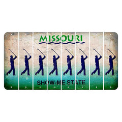 Missouri Show Me State Cut License Plate Strips (Set of 8) Male Golfer