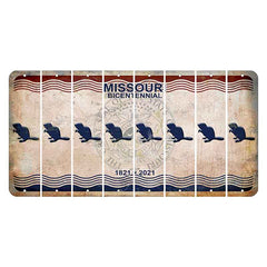 Missouri Bicentennial Cut License Plate Strips (Set of 8)