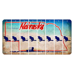 Nebraska Conestoga Wagon Cut License Plate Strips (Set of 8)