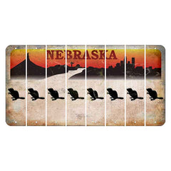 Nebraska Chimney Rock and Skyline Cut License Plate Strips (Set of 8)