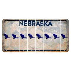 Nebraska Genius of Creative Energy Cut License Plate Strips (Set of 8)