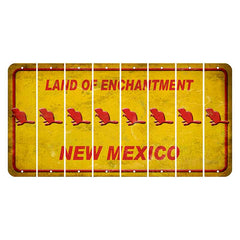New Mexico Yellow Land of Enchantment Cut License Plate Strips (Set of 8)