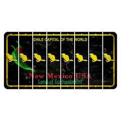 New Mexico Black Chile Cut License Plate Strips (Set of 8)