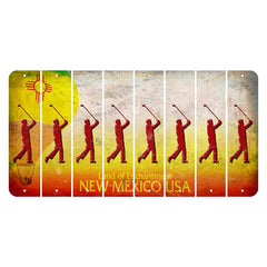 New Mexico Hot Air Balloon Cut License Plate Strips (Set of 8) Male Golfer