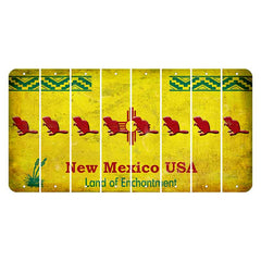 New Mexico USA Yellow Cut License Plate Strips (Set of 8)
