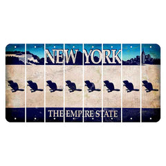 New York Blue The Empire State Cut License Plate Strips (Set of 8)
