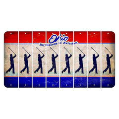 Ohio Sunburst Cut License Plate Strips (Set of 8) Male Golfer