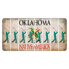 Oklahoma Osage Nation Cut License Plate Strips (Set of 8) Male Golfer