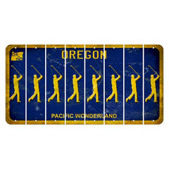 Oregon Pacific Wonderland Cut License Plate Strips (Set of 8) Male Golfer