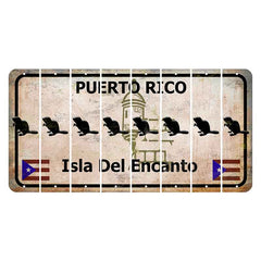 Puerto Rico White Isla Del Encanto Cut License Plate Strips (Set of 8)