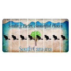 South Carolina Smiling Faces Cut License Plate Strips (Set of 8)