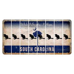 South Carolina While I Breathe Cut License Plate Strips (Set of 8)