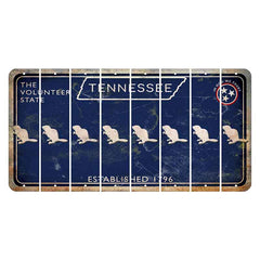 Tennessee Blue Cut License Plate Strips (Set of 8)