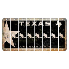 Texas Star Black Cut License Plate Strips (Set of 8)