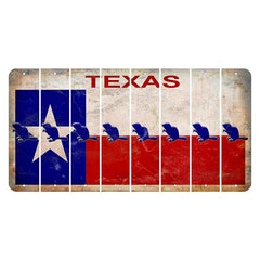 Texas Flag Cut License Plate Strips (Set of 8)