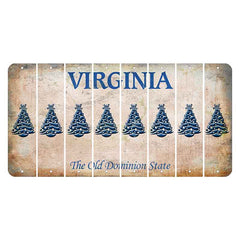 Virginia Cut License Plate Strips (Set of 8) Christmas Tree