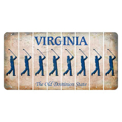 Virginia Cut License Plate Strips (Set of 8) Male Golfer
