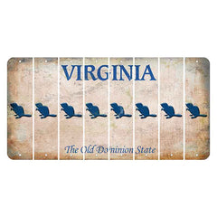 Virginia Cut License Plate Strips (Set of 8)