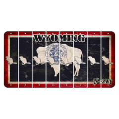 Wyoming Travel Cut License Plate Strips (Set of 8)