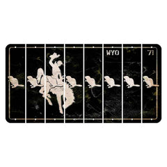 Wyoming WYO Black Cut License Plate Strips (Set of 8)