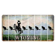 Wyoming Teton Range Cut License Plate Strips (Set of 8)