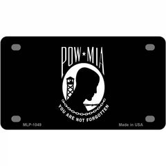 POW MIA Black Flag Novelty Metal License Plate 4" x 2.2" (MLP)