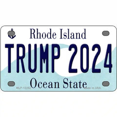 Trump 2024 Rhode Island Metal License Plate