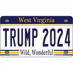 Trump 2024 West Virginia Metal License Plate