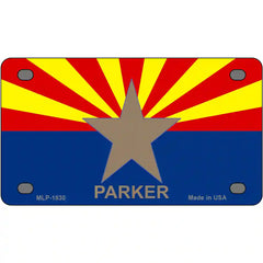 Parker Arizona State Flag Metal License Plate 4" x 2.2" (MLP)