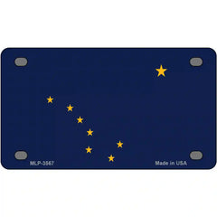 Alaska State Flag Metal License Plate 4" x 2.2" (MLP)