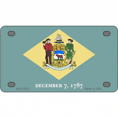 Delaware State Flag Metal License Plate 4" x 2.2" (MLP)