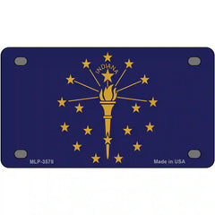 Indiana State Flag Metal License Plate 4" x 2.2" (MLP)