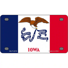 Iowa State Flag Metal License Plate 4" x 2.2" (MLP)