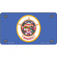 Minnesota State Flag Metal License Plate 4" x 2.2" (MLP)