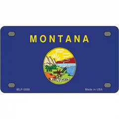Montana State Flag Metal License Plate 4" x 2.2" (MLP)