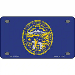 Nebraska State Flag Metal License Plate 4" x 2.2" (MLP)