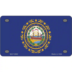 New Hampshire State Flag Metal License Plate 4" x 2.2" (MLP)
