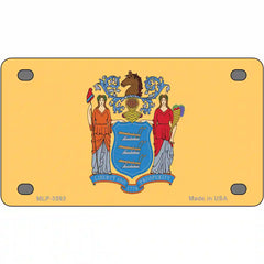 New Jersey State Flag Metal License Plate 4" x 2.2" (MLP)