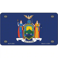 New York State Flag Metal License Plate 4" x 2.2" (MLP)