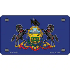 Pennsylvania State Flag Metal License Plate 4" x 2.2" (MLP)