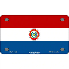 Paraguay-OBV Flag Metal License Plate 4" x 2.2" (MLP)