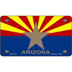 Arizona State Flag Metal License Plate 4" x 2.2" (MLP)