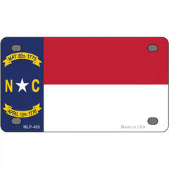 North Carolina State Flag Metal License Plate 4" x 2.2" (MLP)