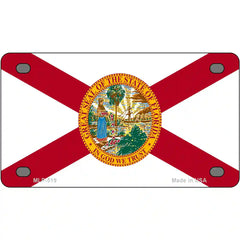 Florida State Flag Metal License Plate 4" x 2.2" (MLP)