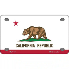 California State Flag Metal License Plate 4" x 2.2" (MLP)