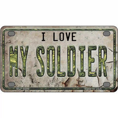 I Love My Solider Metal Novelty License Plate 4" x 2.2" (MLP)