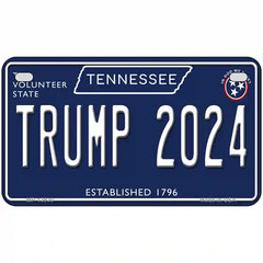 Trump 2024 Tennessee Blue Novelty Metal License Plate Tag 7" x 4" (MP)